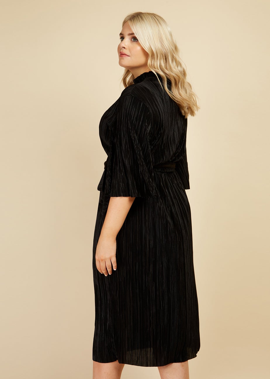 Little Mistress Black High Neck Midi Dress