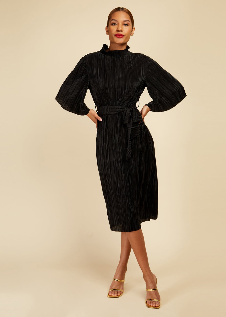 Little Mistress Black High Neck Midi Dress