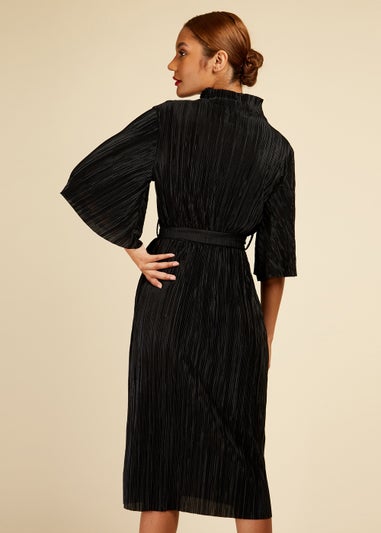 Little Mistress Black High Neck Midi Dress