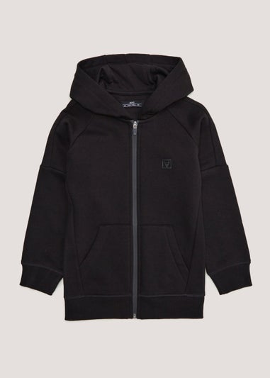 Boys Black Waffle Zip Up Hoodie (4-15yrs)