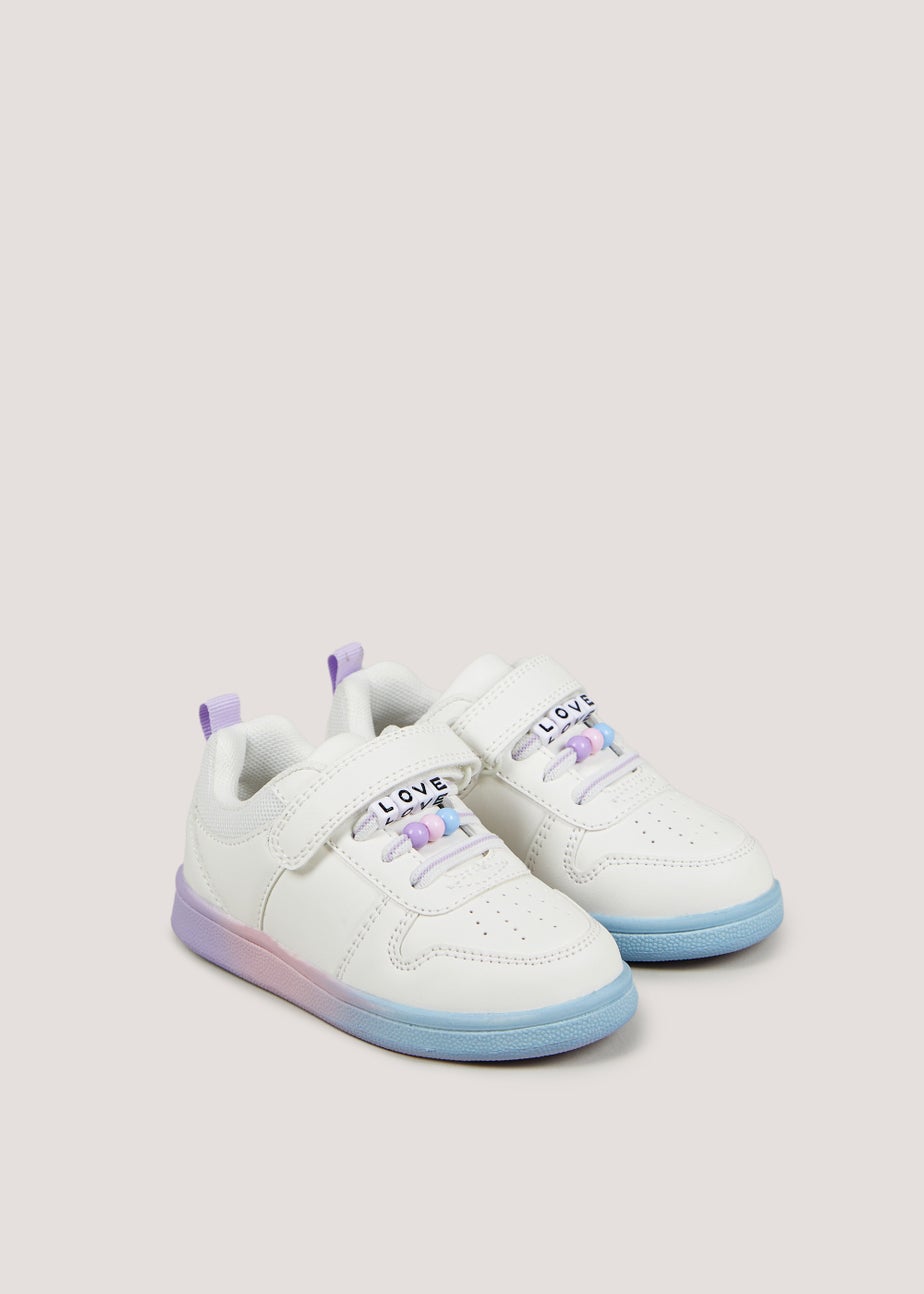 Girls White Riptape Trainers (Younger 4-12)