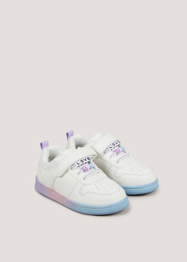Girls White Riptape Trainers (Younger 4-12)
