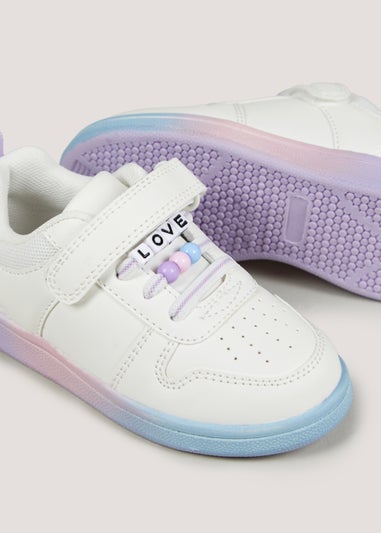 Girls White Riptape Trainers (Younger 4-12)