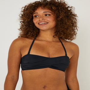 Black Twist Bandeau Bikini Top