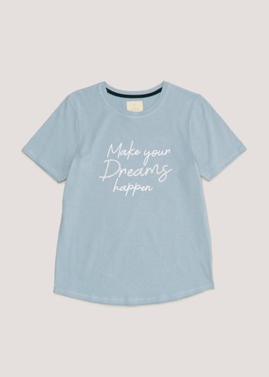 Blue Slogan Pyjama Top