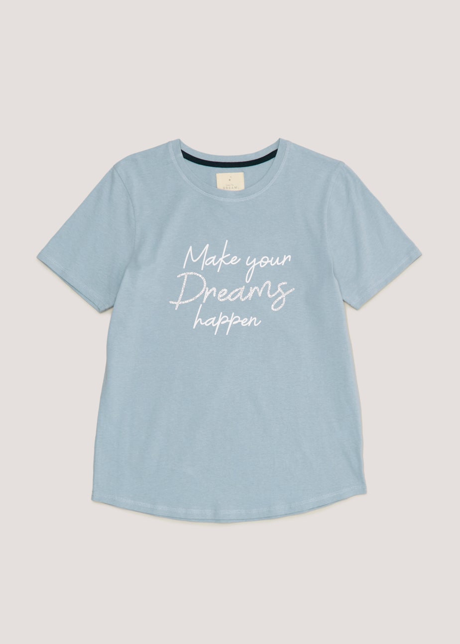 Blue Slogan Pyjama Top