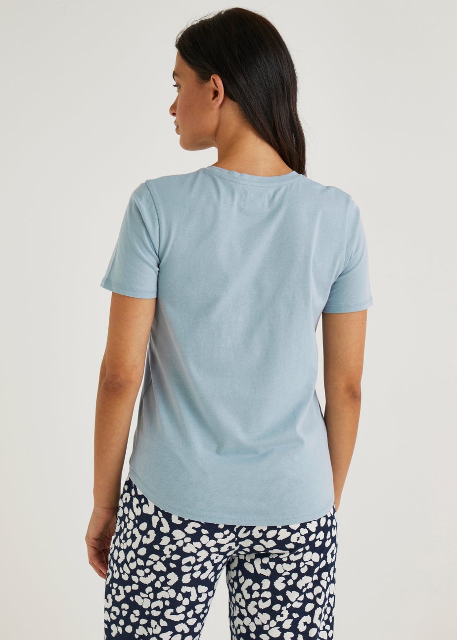 Blue Slogan Pyjama Top