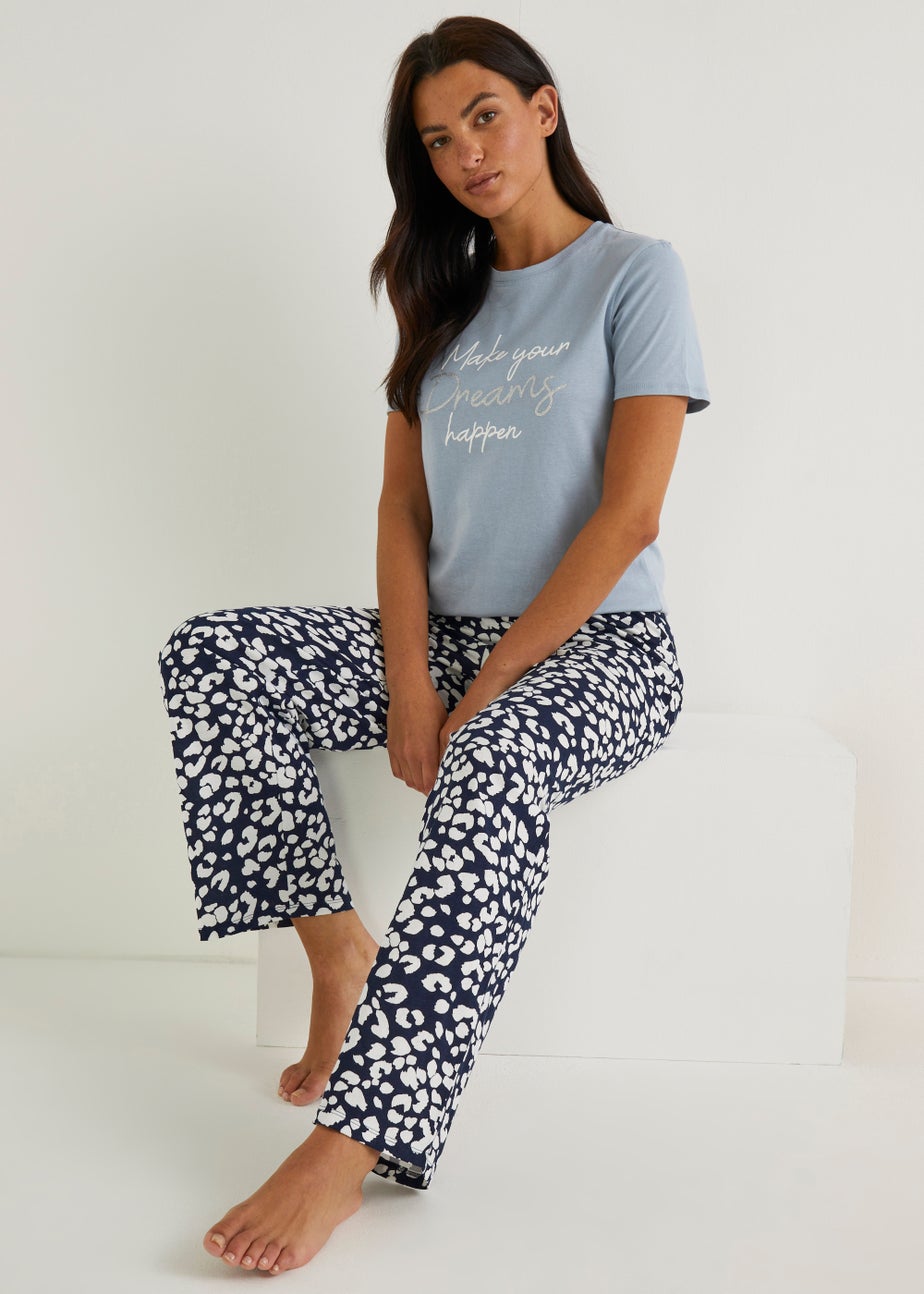 Navy Mix & Match Animal Print Pyjama Bottoms