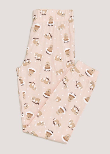 Pink Mix & Match Sloth Cuffed Pyjama Bottoms
