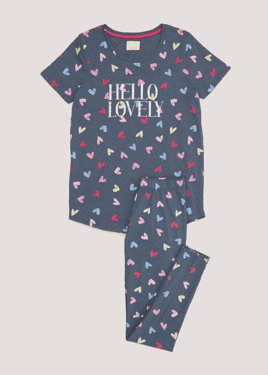 Navy Hello Lovely Legging Pyjama Set