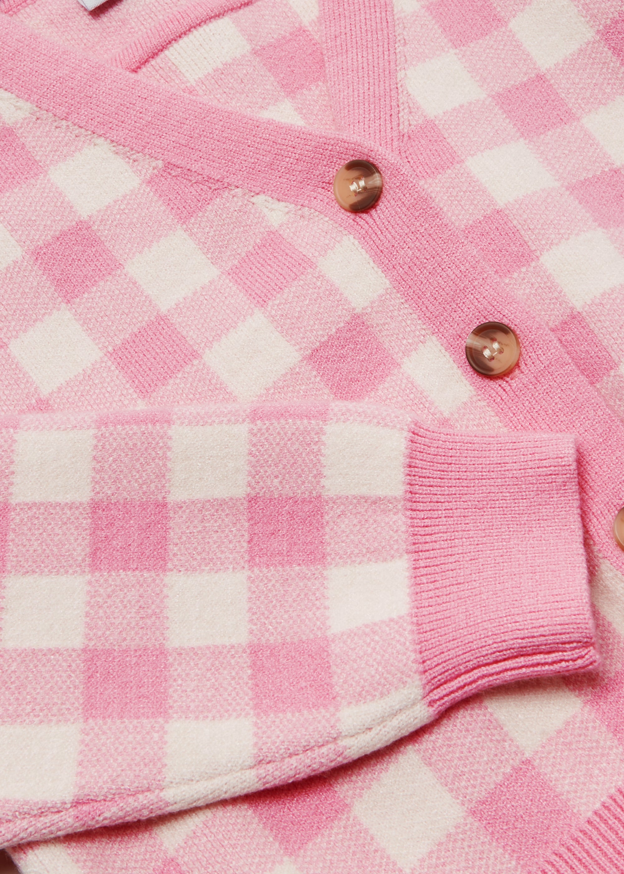 Girls Pink Check Cardigan & Top Co-Ord Set (4-13yrs) - Matalan