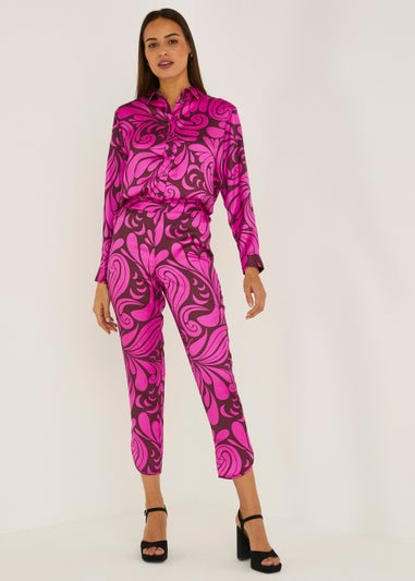Et Vous Pink Swirl Print Trousers