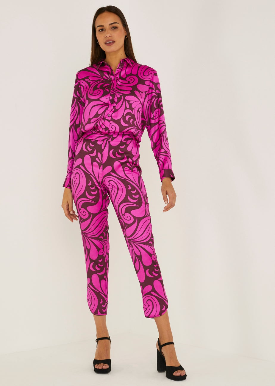 Et Vous Pink Swirl Print Trousers