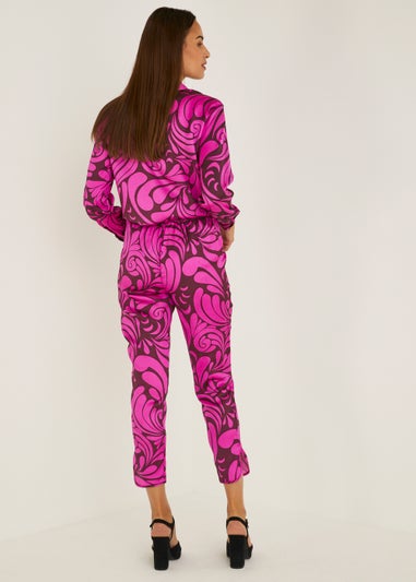 Et Vous Pink Swirl Print Trousers