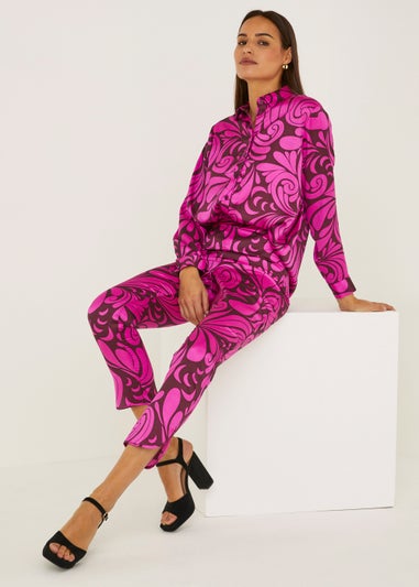 Et Vous Pink Swirl Print Trousers