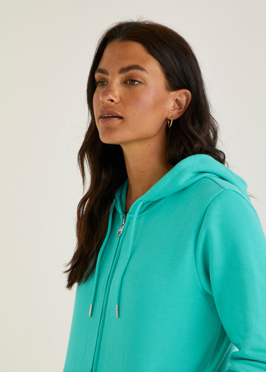 Turquoise Zip Up Hoodie