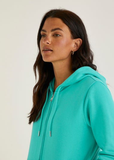 Turquoise Zip Up Hoodie