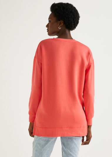 Coral Longline Sweatshirt