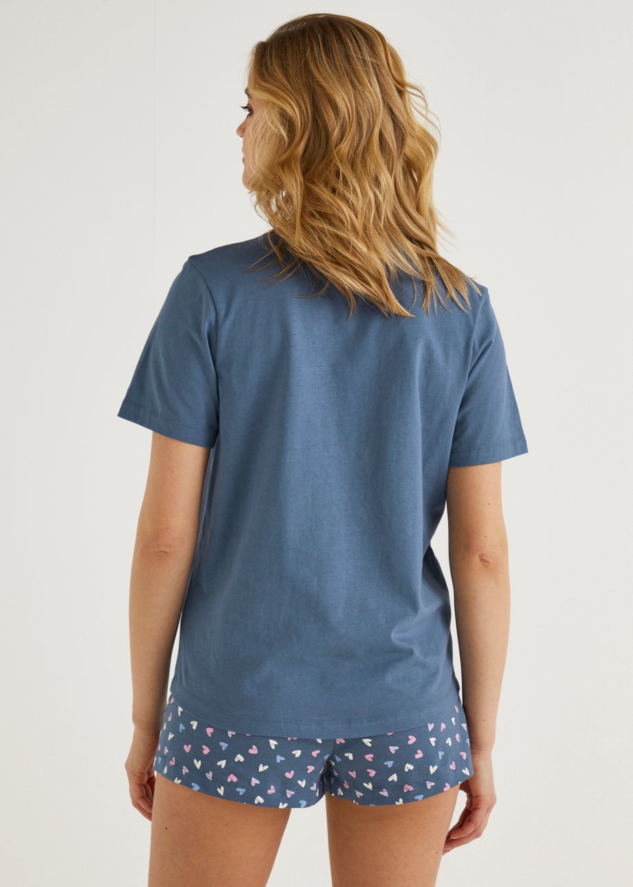Navy Heart Short Pyjama Set