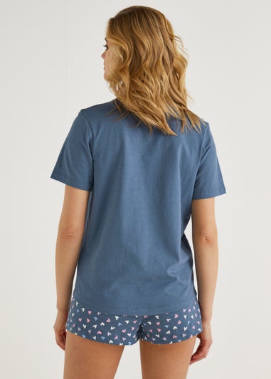 Navy Heart Short Pyjama Set