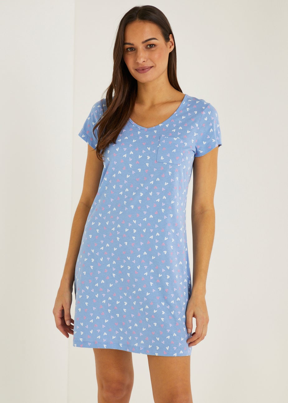 Blue Heart Pocket Nightie