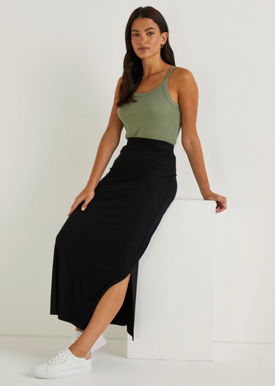 Black Jersey Maxi Skirt