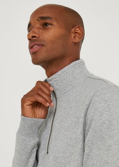 Farah Aintree Grey 1/4 Zip Sweatshirt