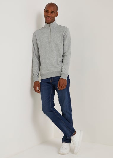 Farah Aintree Grey 1/4 Zip Sweatshirt