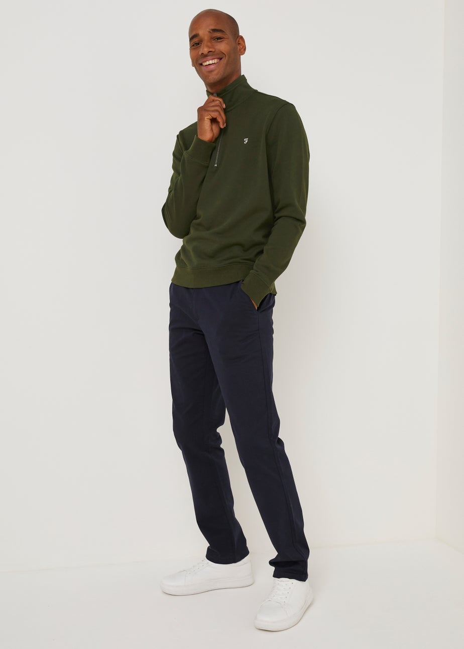 Farah Aintree Green 1/4 Zip Sweatshirt