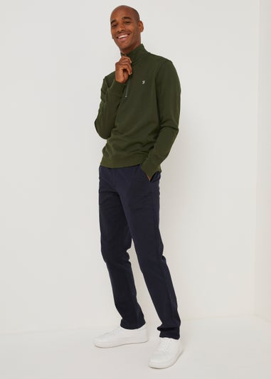Farah Aintree Green 1/4 Zip Sweatshirt