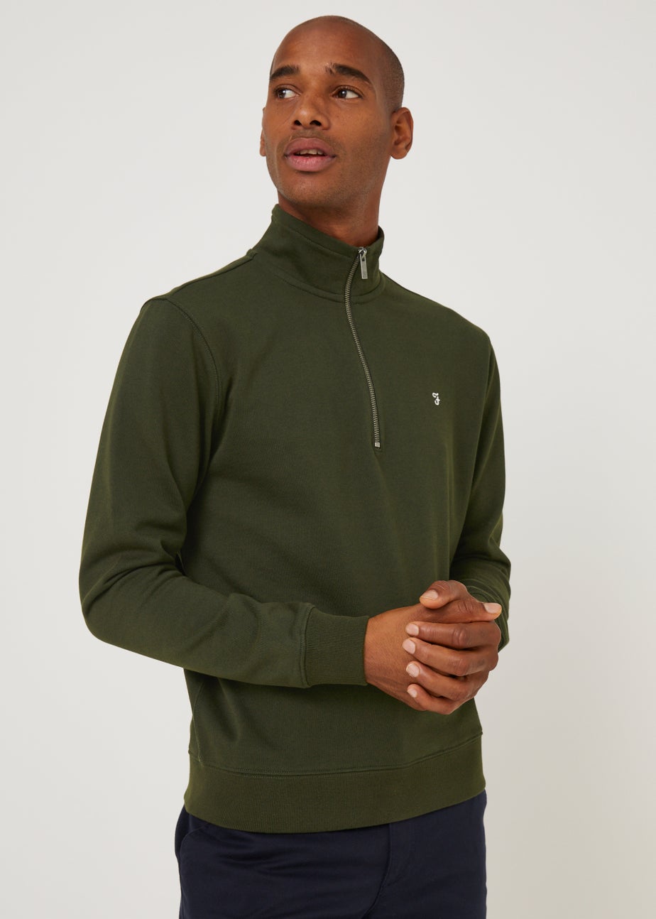 Farah Aintree Green 1/4 Zip Sweatshirt