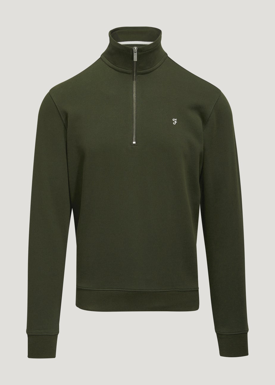 Farah Aintree Green 1/4 Zip Sweatshirt