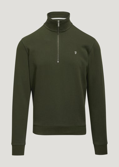 Farah Aintree Green 1/4 Zip Sweatshirt