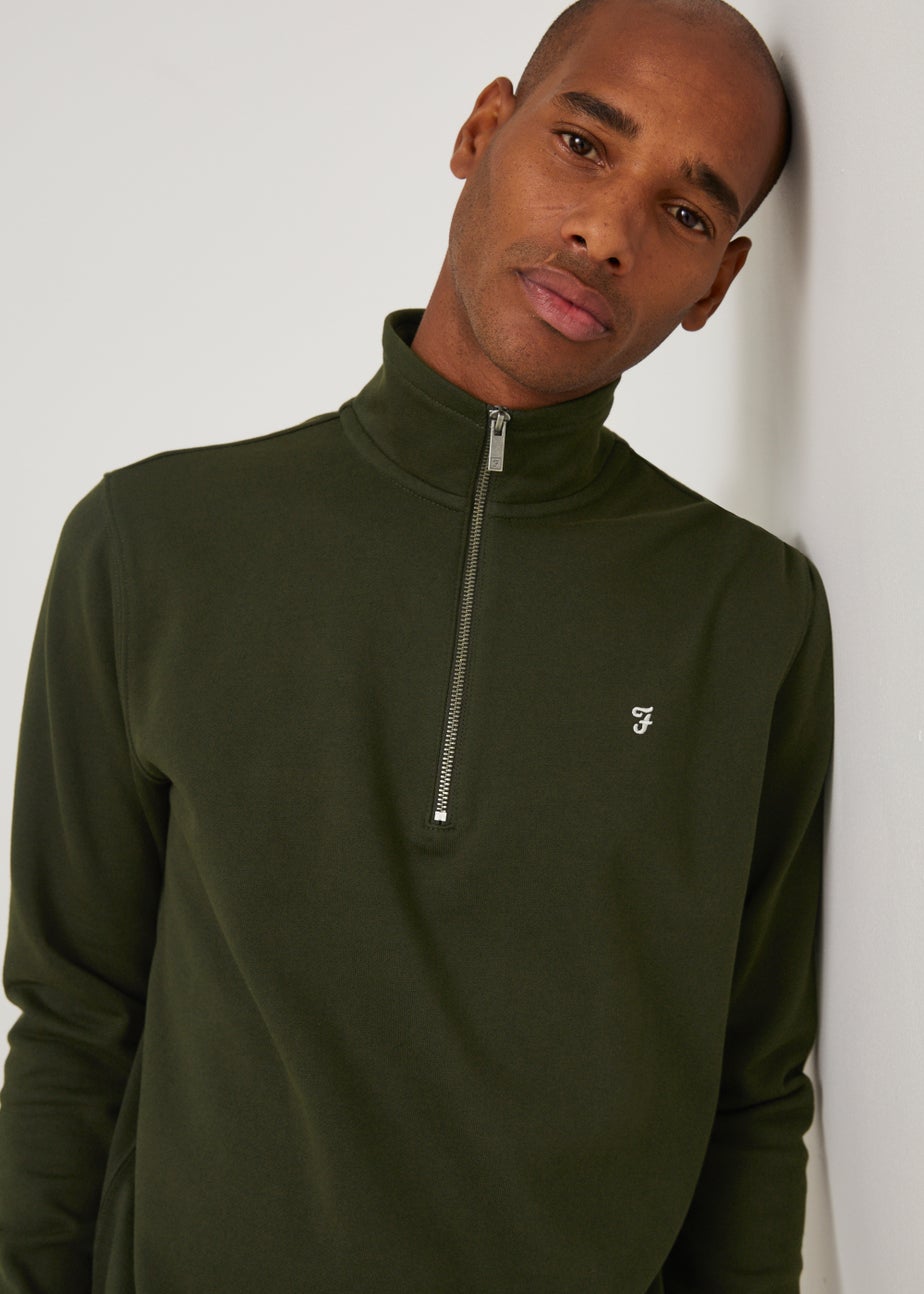 Farah Aintree Green 1/4 Zip Sweatshirt