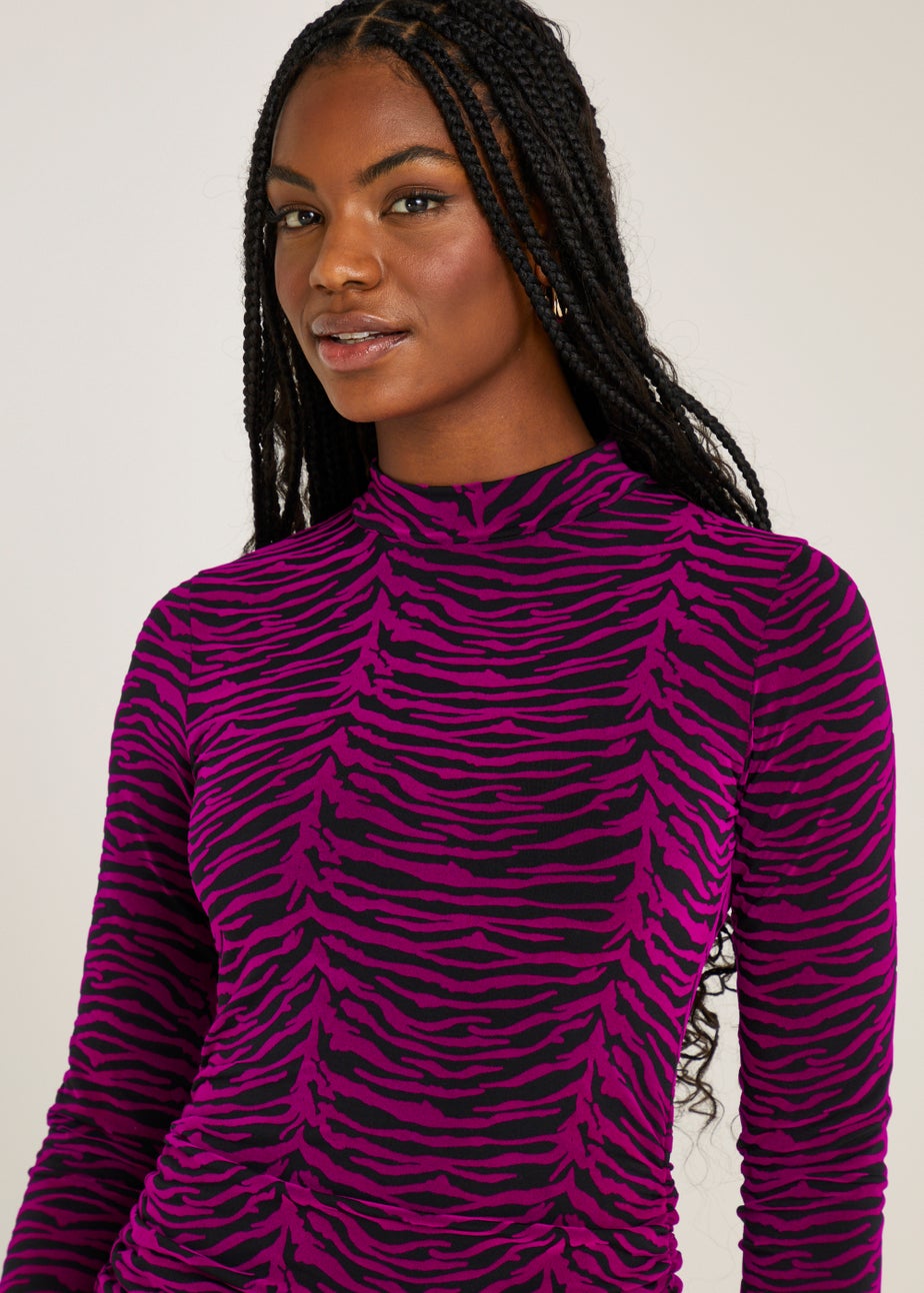 Be Beau Pink Flock Mini Dress