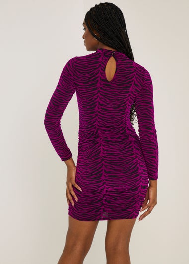 Be Beau Pink Flock Mini Dress