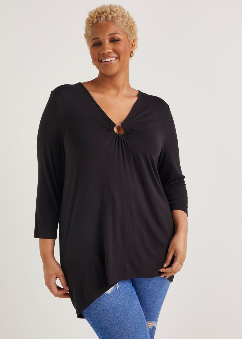 Papaya Curve Black Long Sleeve Ring Top