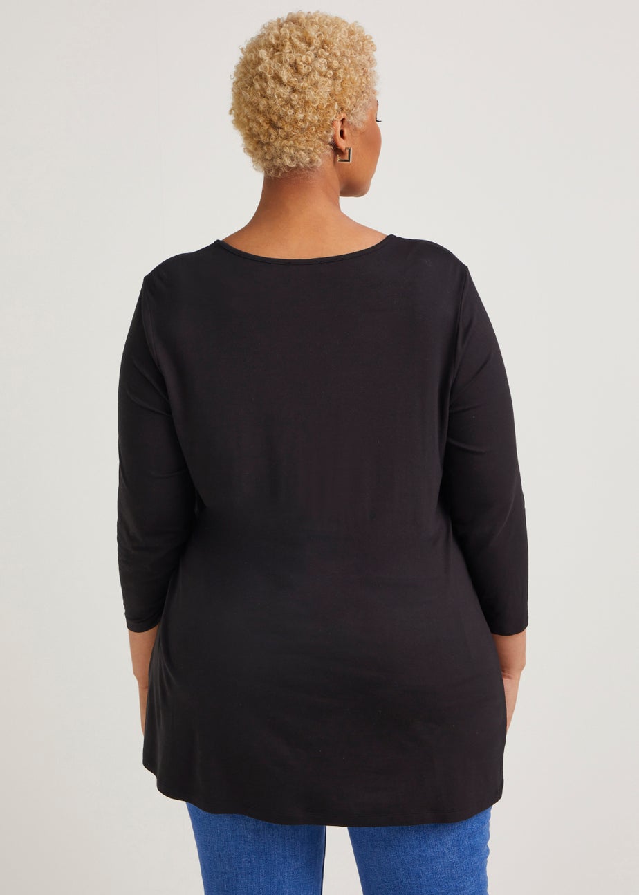 Papaya Curve Black Long Sleeve Ring Top