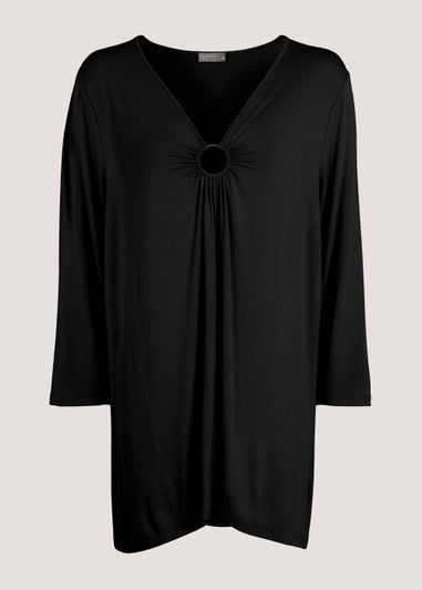 Papaya Curve Black Long Sleeve Ring Top
