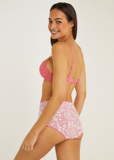 5 Pack Plain & Floral Print Full Knickers