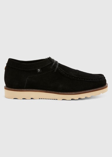 Farah Grail Black Leather Moccasins