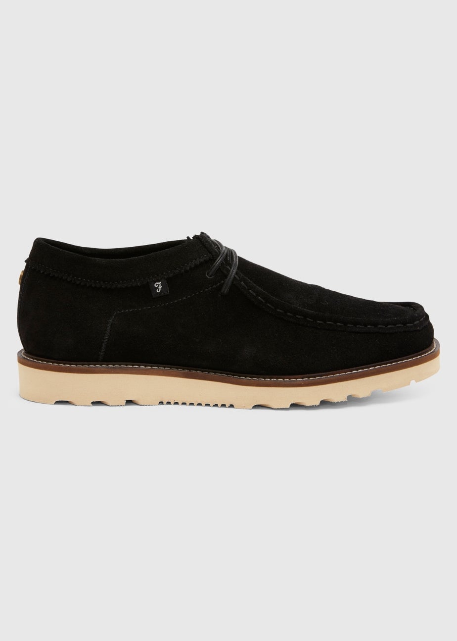 Farah Grail Black Leather Moccasins