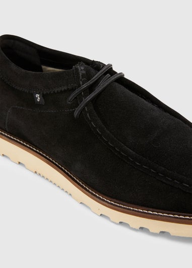 Farah Grail Black Leather Moccasins