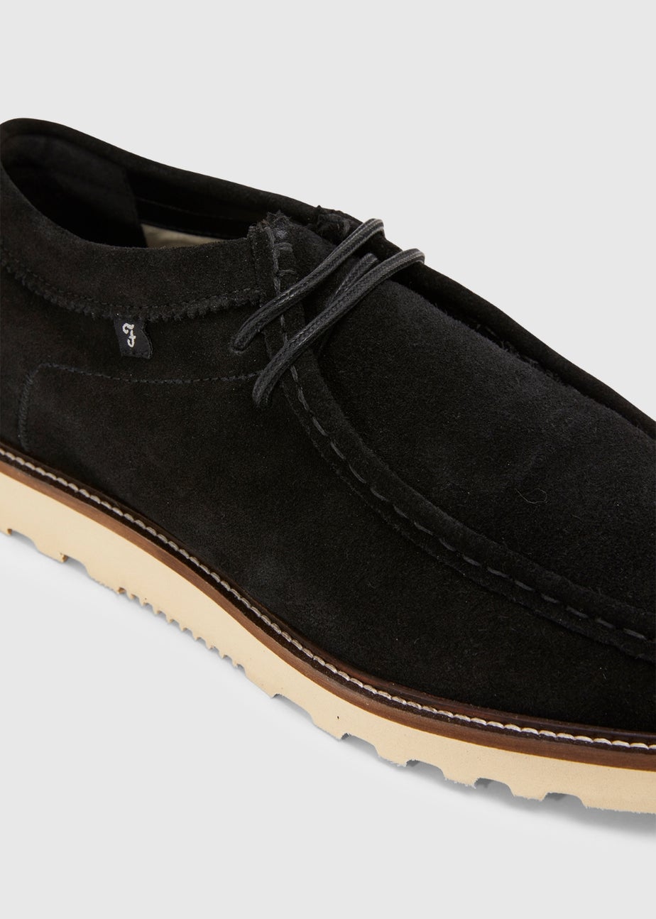 Farah Grail Black Leather Moccasins