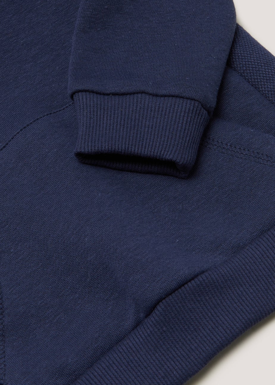 Boys Navy Pique Hoodie (9mths-6yrs)