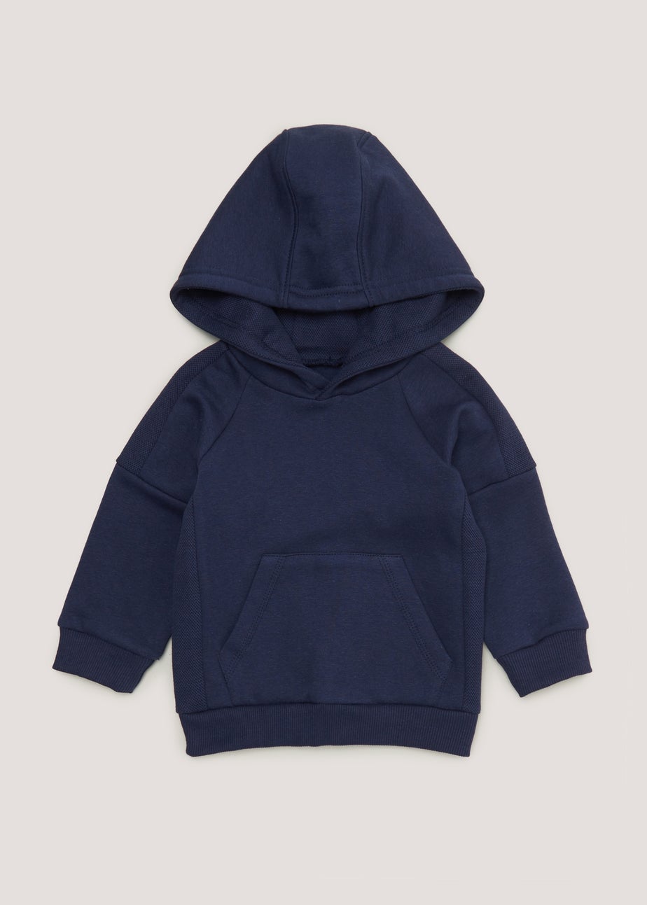 Boys Navy Pique Hoodie (9mths-6yrs)
