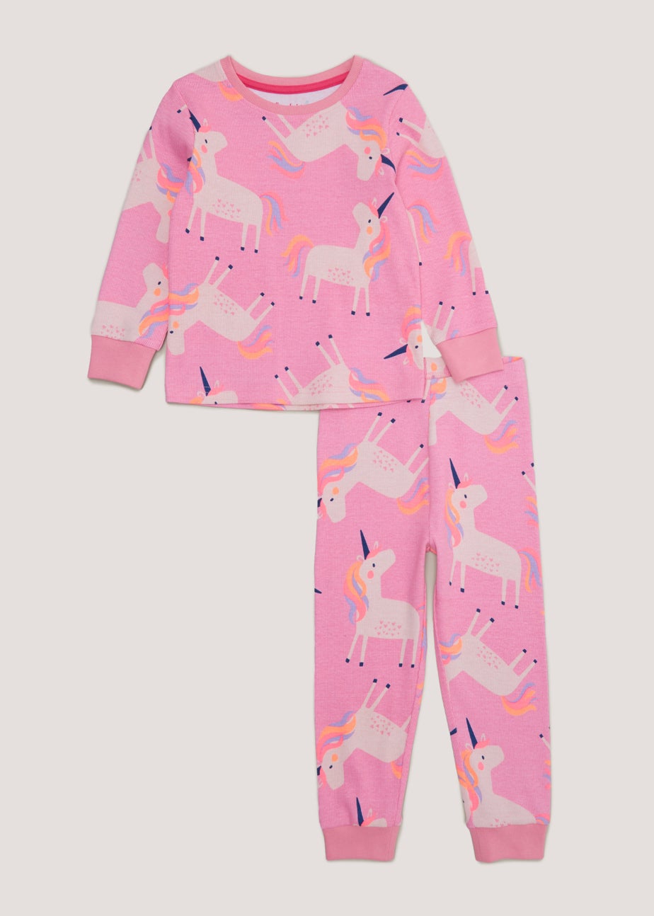 Girls Pink Unicorn Pyjama Set (9mths-5yrs)