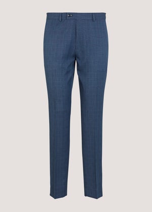 Taylor & Wright Hemsworth Blue Check Slim Fit Suit Trousers
