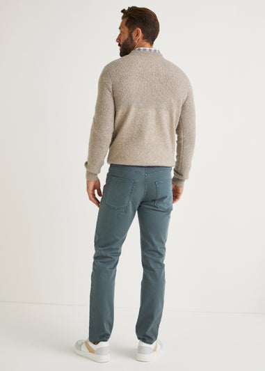 Blue Slim Fit Stretch Dyed Denim Jeans