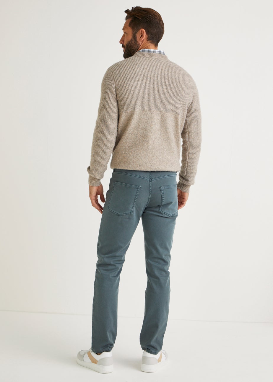 Blue Slim Fit Stretch Dyed Denim Jeans